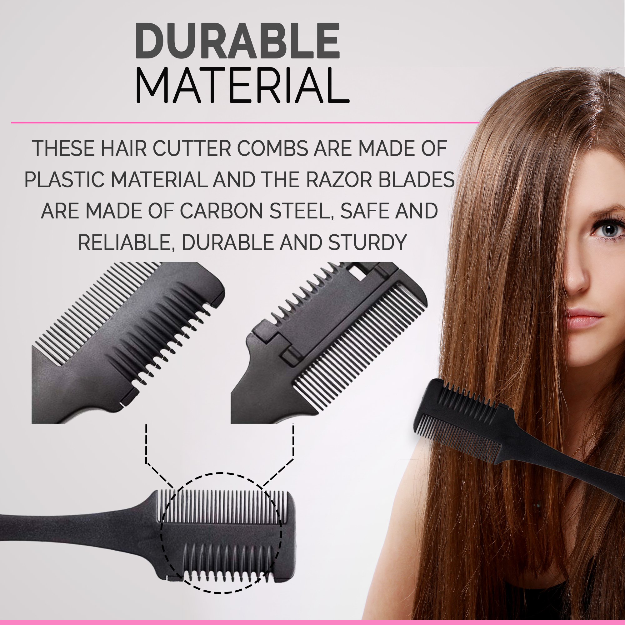 PROFESSIONAL HAIR RAZOR COMB CUTTING SCISSORS ( THINNING TRIMMER INSIDE